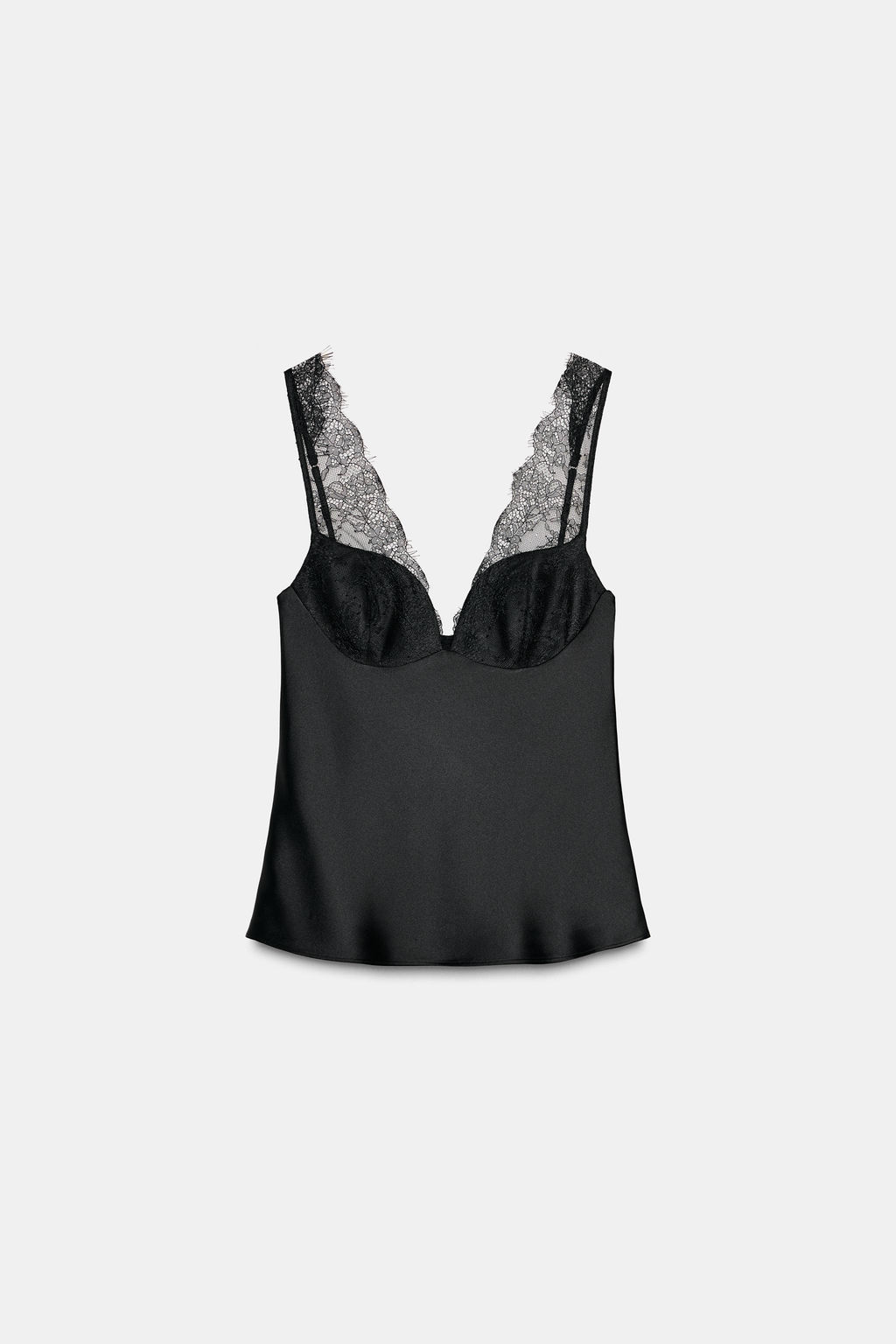 SATIN TOP WITH LACE - Zara фото 5