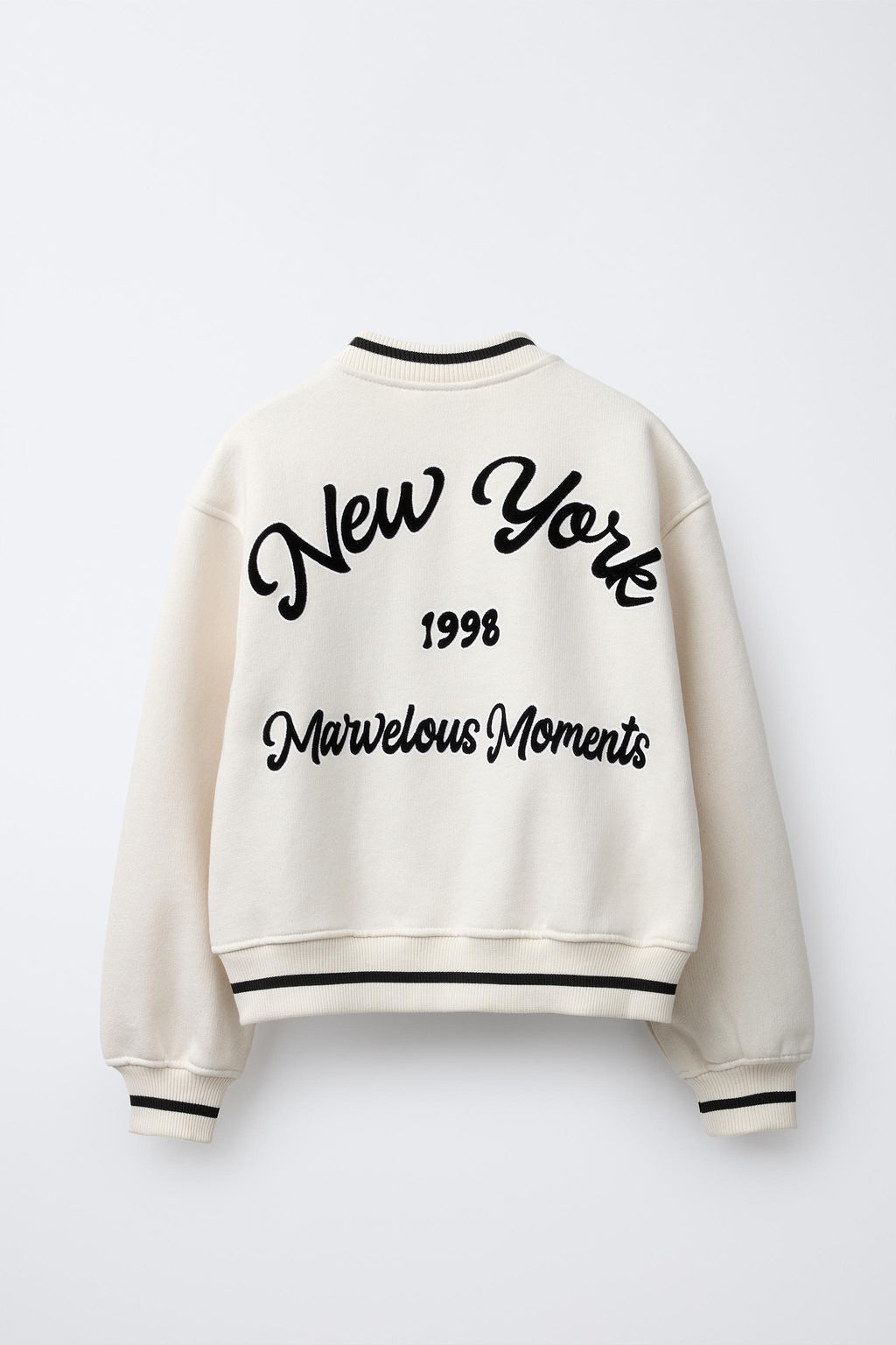 EMBROIDERED TEXT FLEECE BOMBER JACKET - Zara фото 2