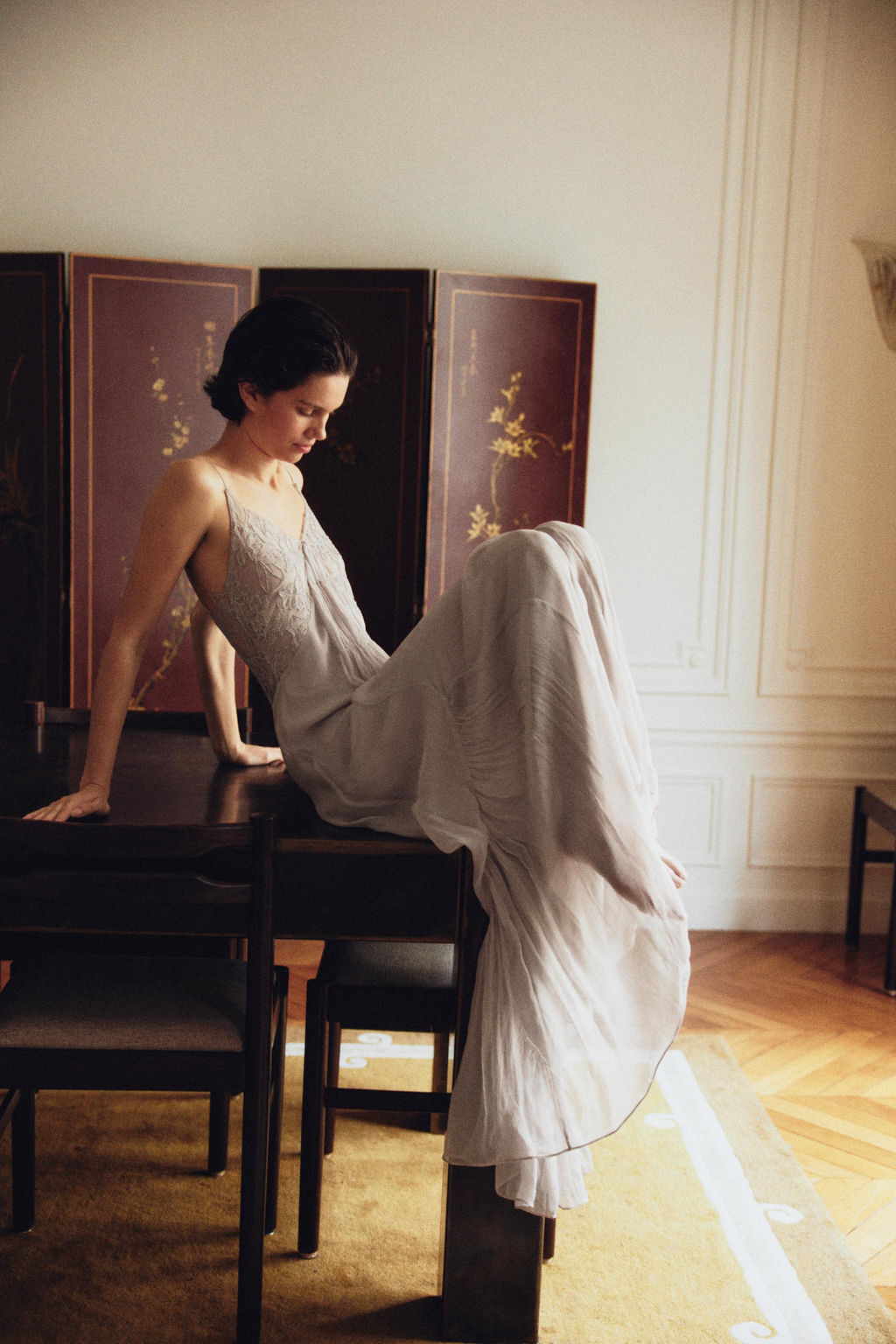 VESTIDO LARGO VISCOSA 100% ENCAJE / Gris - Zara фото 5