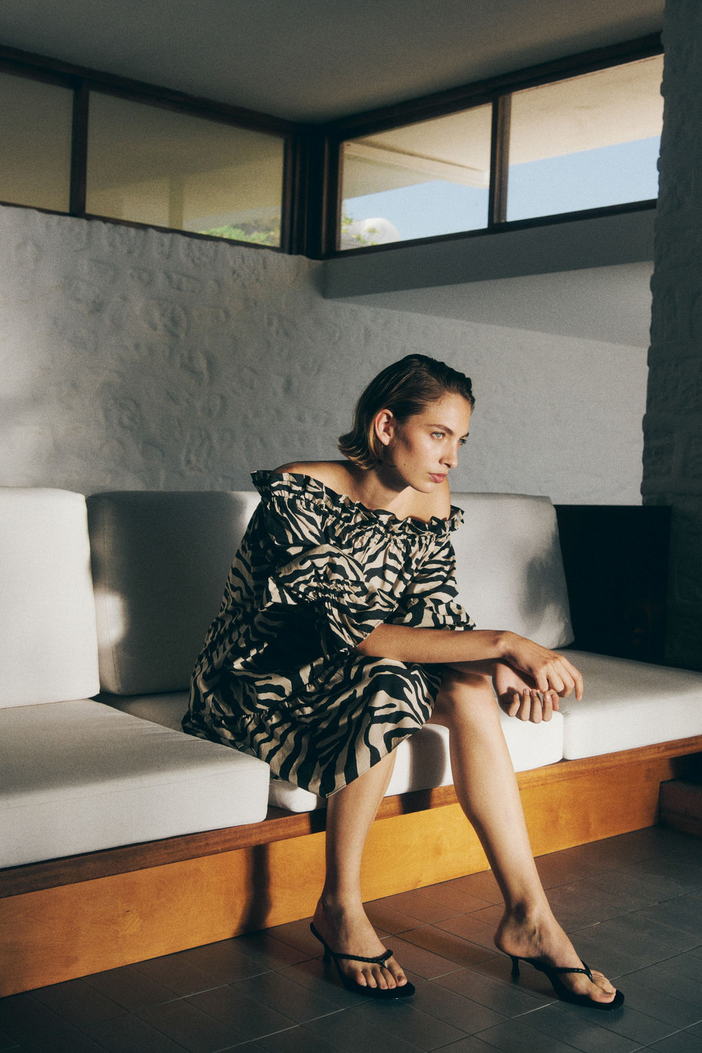 Vestido off-the-shoulder de popelina - H&m фото 3
