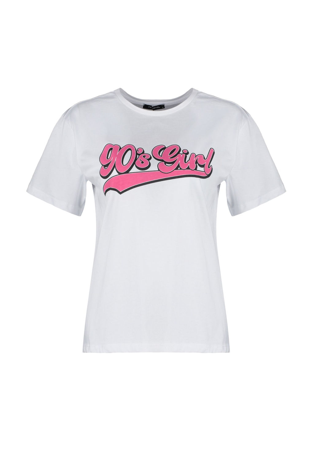 TRENDYOLMILLA Lacivert Bask?l? Oversize/Genis Kal?p Dik Yaka Orme T-Shirt TWOSS23TS00373  фото 11