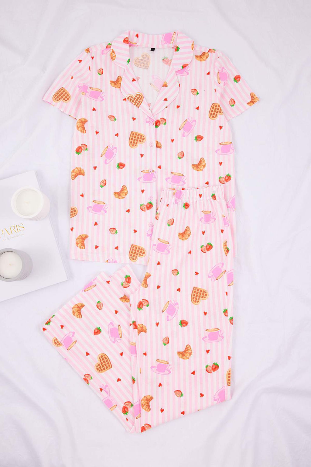 Pembe-Cok Renkli %100 Pamuk Eglence Desenli Orme Pijama Tak?m? THMSS26PT00008 - Trendyolmilla фото 5