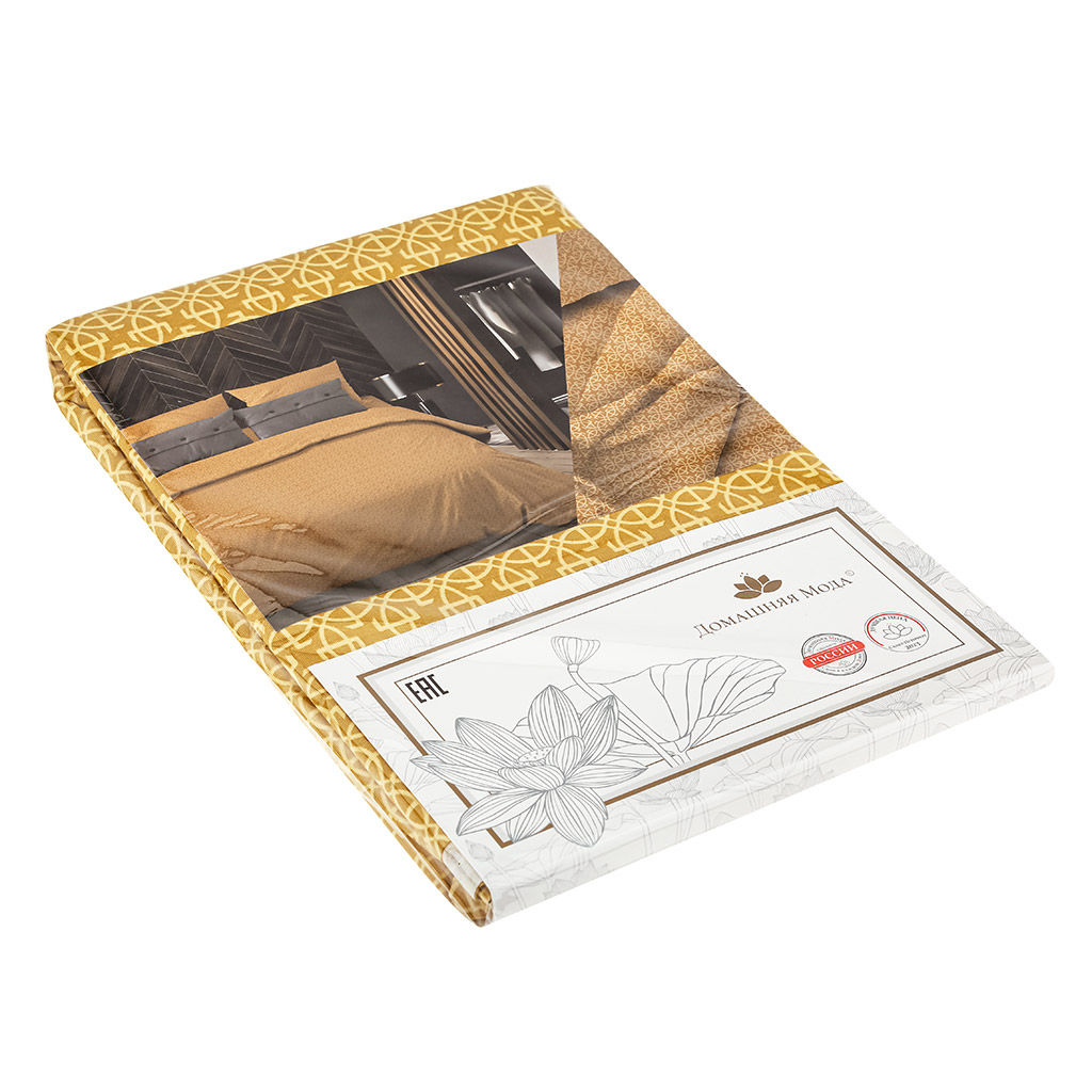 Простыня 2-х спальная Созвездие, желтый 180х220см, бязь Комфорт 121г/м2, хлопок 100%, упаковка классическая ПВХ 28х41см, Домашняя мода (Россия)  фото 2