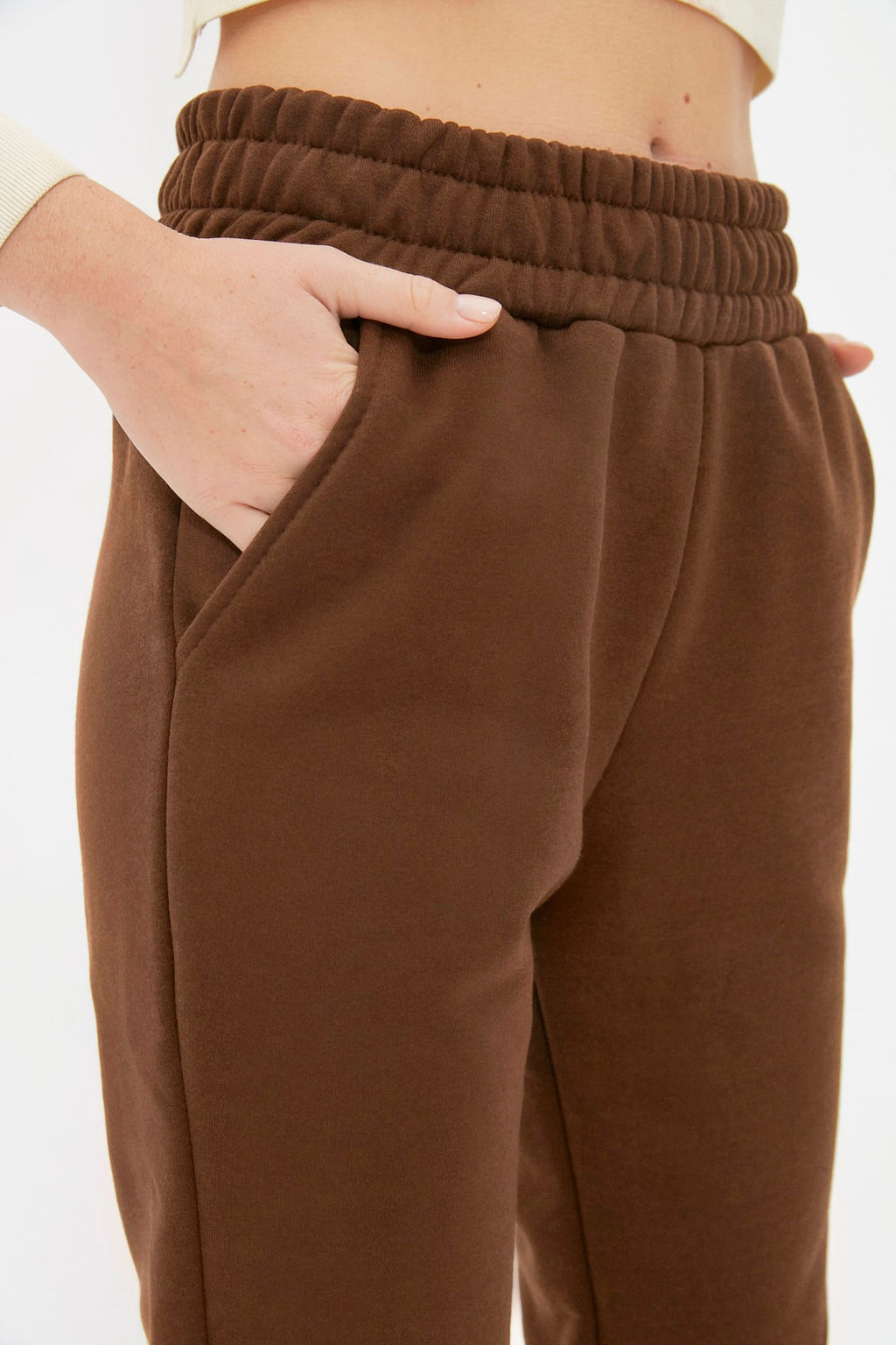 Kahverengi Basic Jogger Kal_n __i Polarl_ _rme E_ofman Alt_ Pantolon TWOAW21EA0010 - Trendyolmilla фото 4
