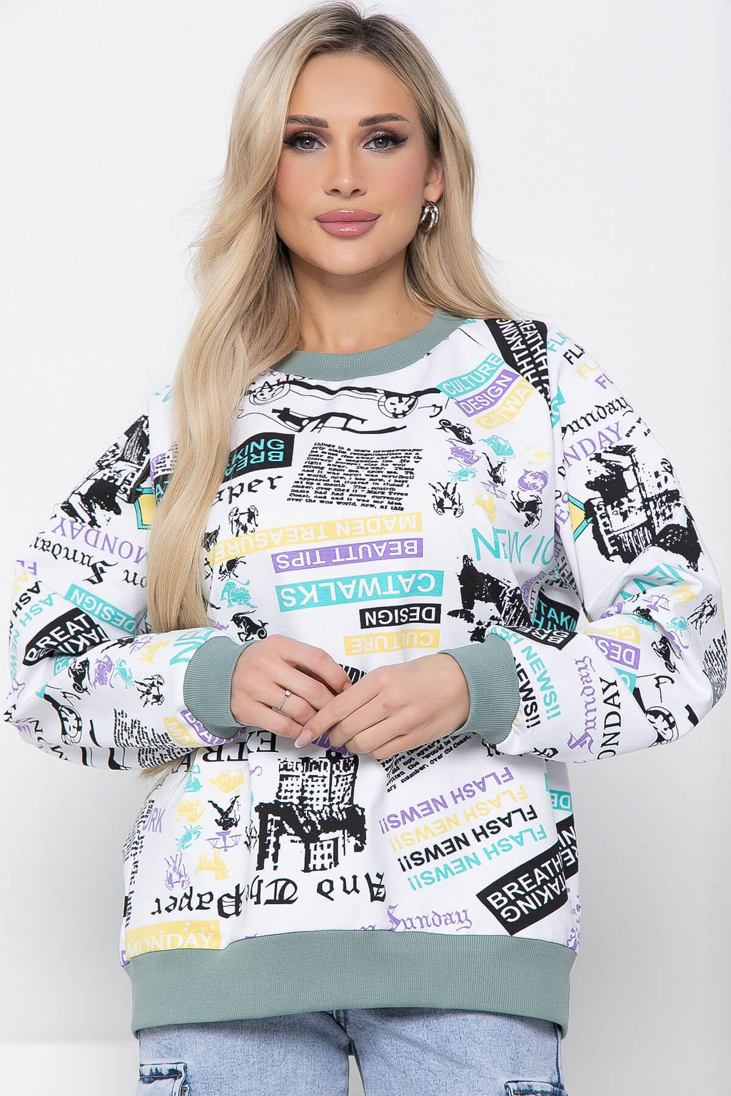 Свитшот В духе времени (белый) Б8647 - Lt collection фото 7