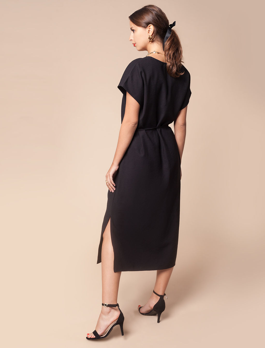 VILATTE / Платье из плотной вискозы с лайоселлом  фото 4