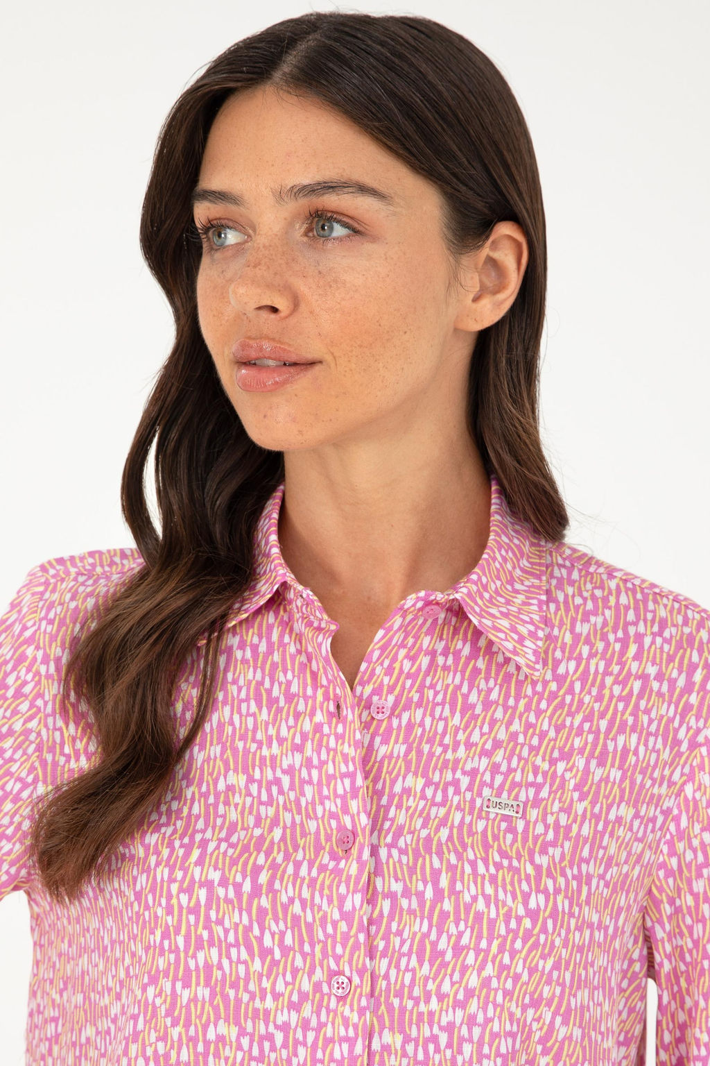 U. S. Polo Assn / Женская фиолетовая рубашка с длинным рукавом - U.s. polo assn фото 2