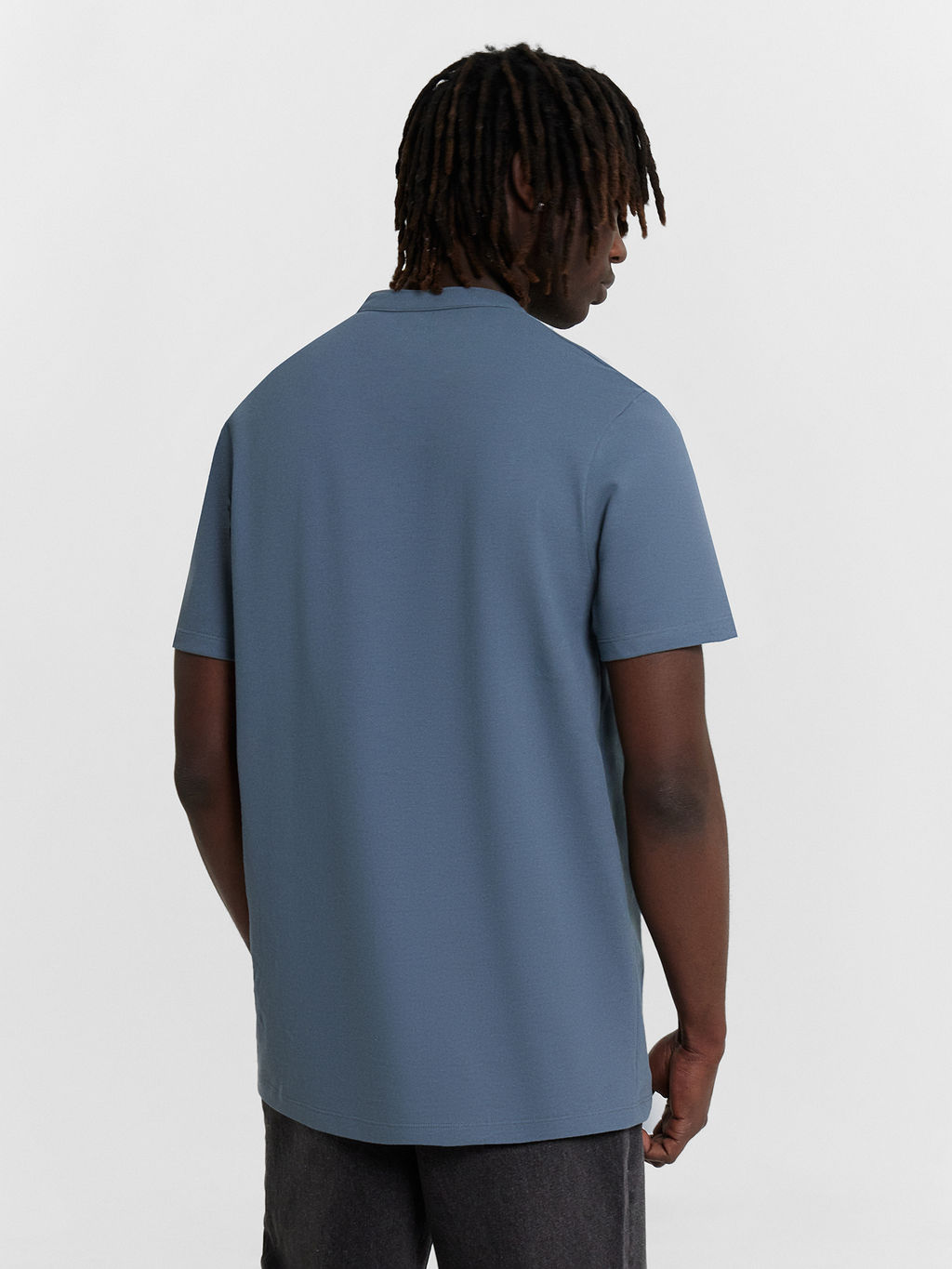 Поло мужское синее серый деним 111764/1