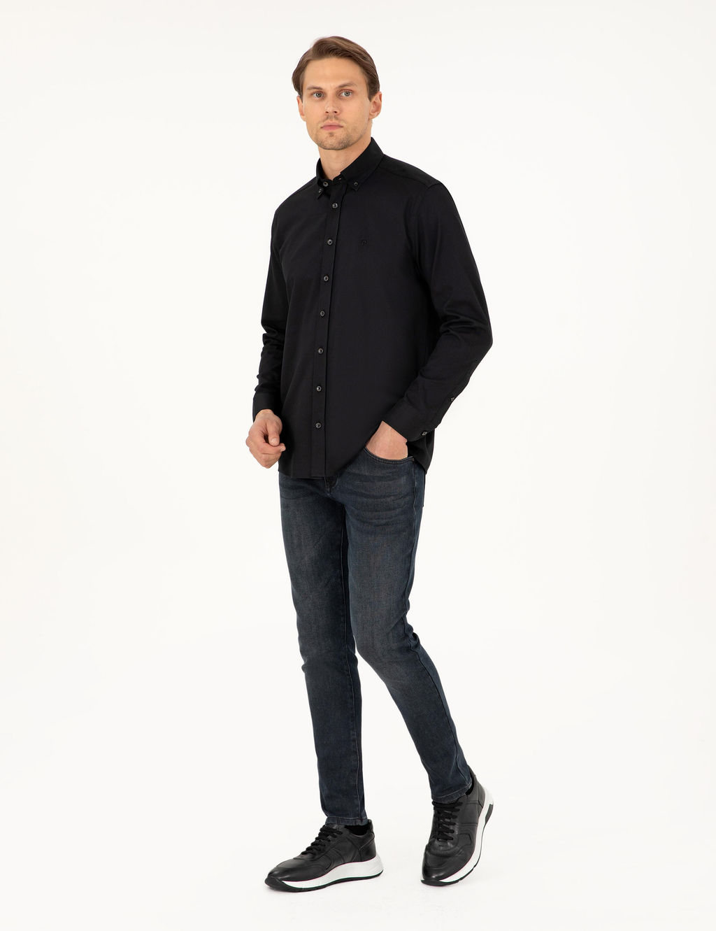 Siyah Regular Fit Uzun Kollu G_mlek - Pierre cardin фото 4