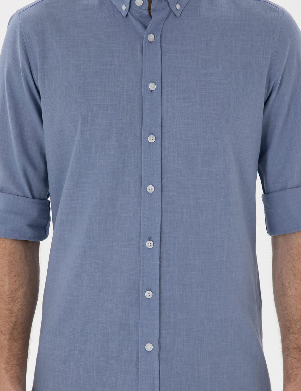 Mavi Keten G_r_n_ml_ Slim Fit Uzun Kollu G_mlek - Pierre cardin фото 6