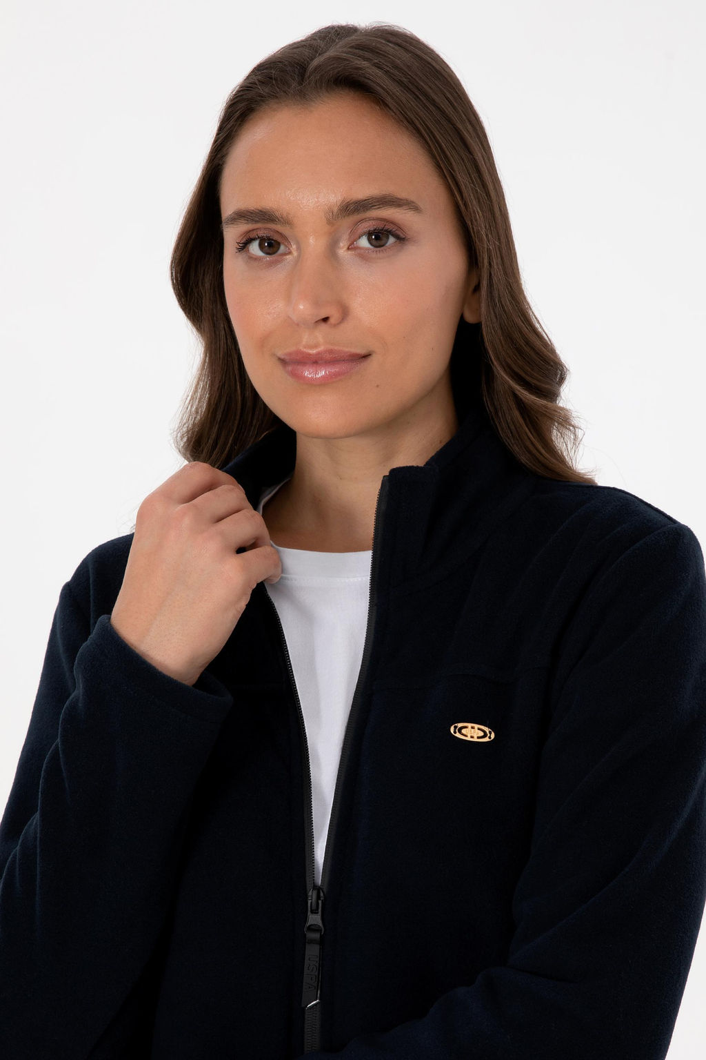 Kad_n Lacivert Fermuarl_ Dik Yaka Polar Sweatshirt - U.s. polo assn фото 2