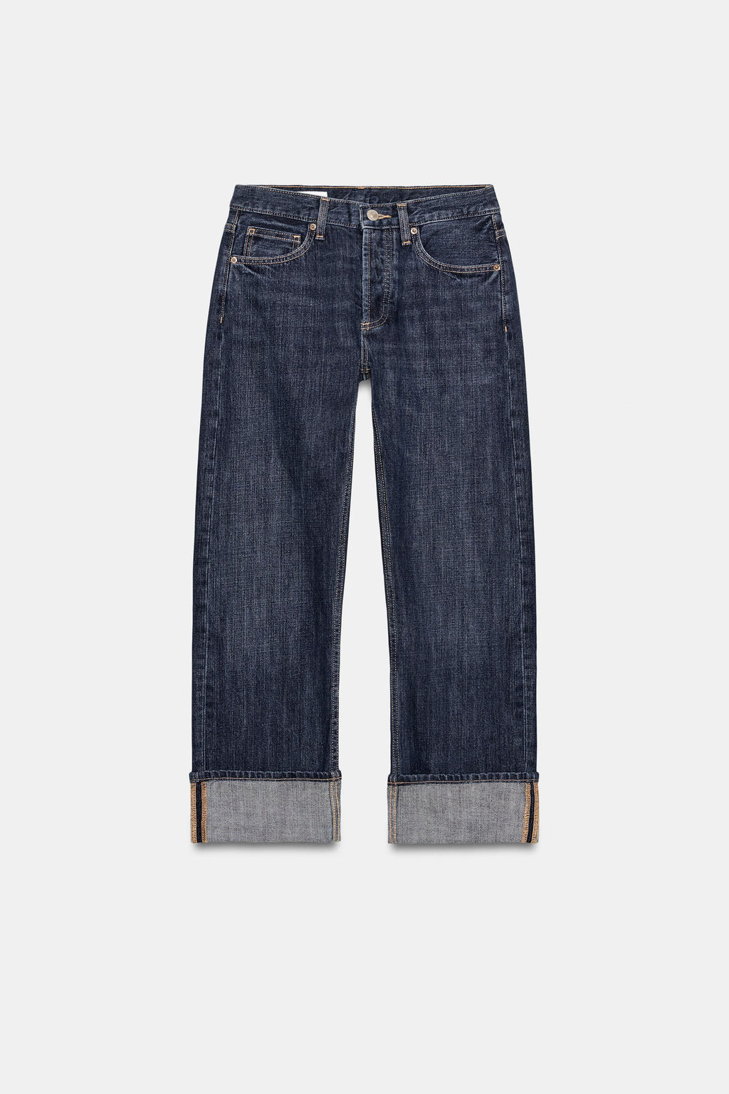 JEANS TRF RECTOS FOLD UP TIRO MEDIO / ?ndigo oscuro - Zara фото 7