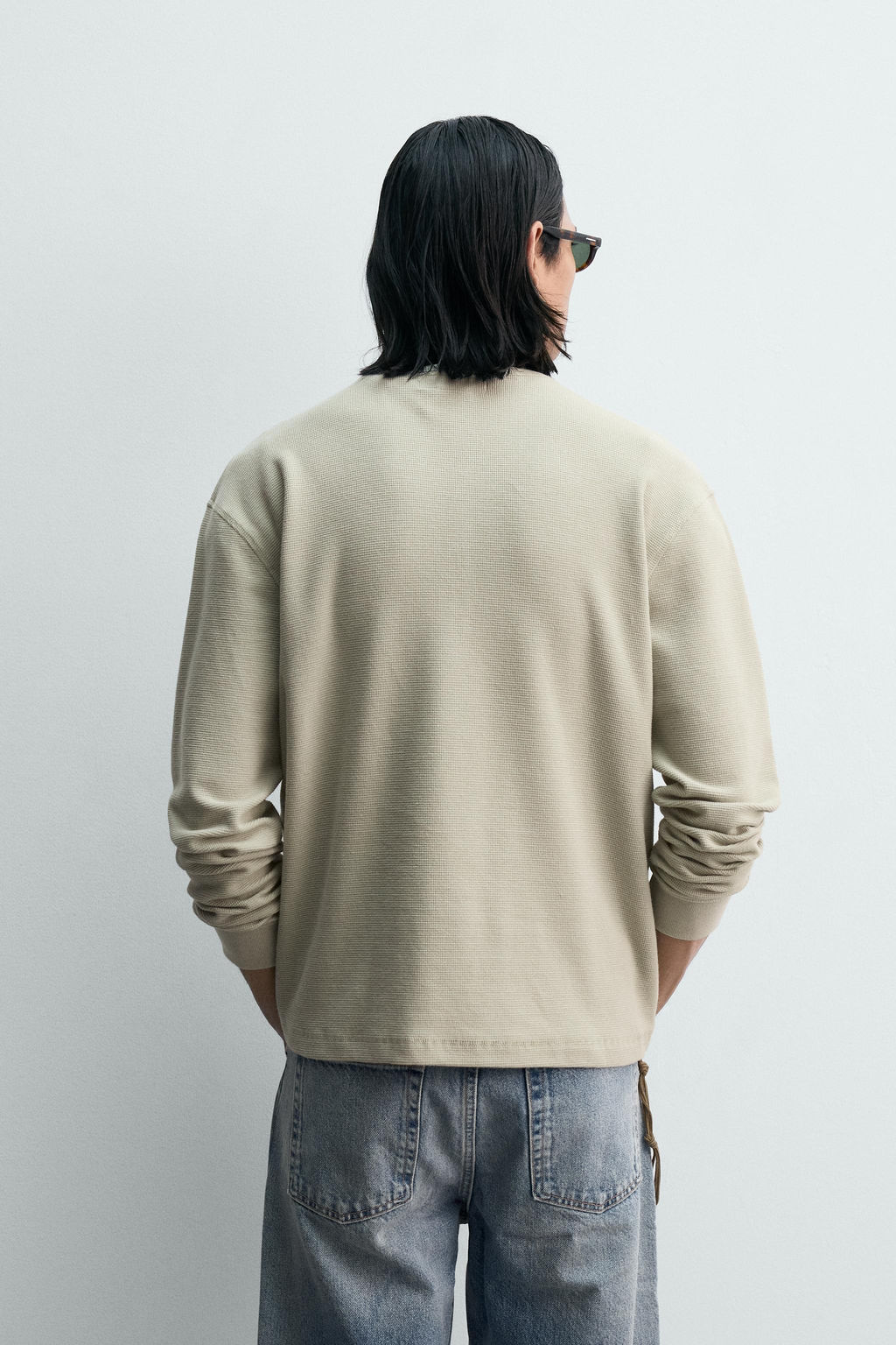 CAMISETA CUELLO PANADERO WAFFLE LIMITED EDITION / Crudo medio - Zara фото 3