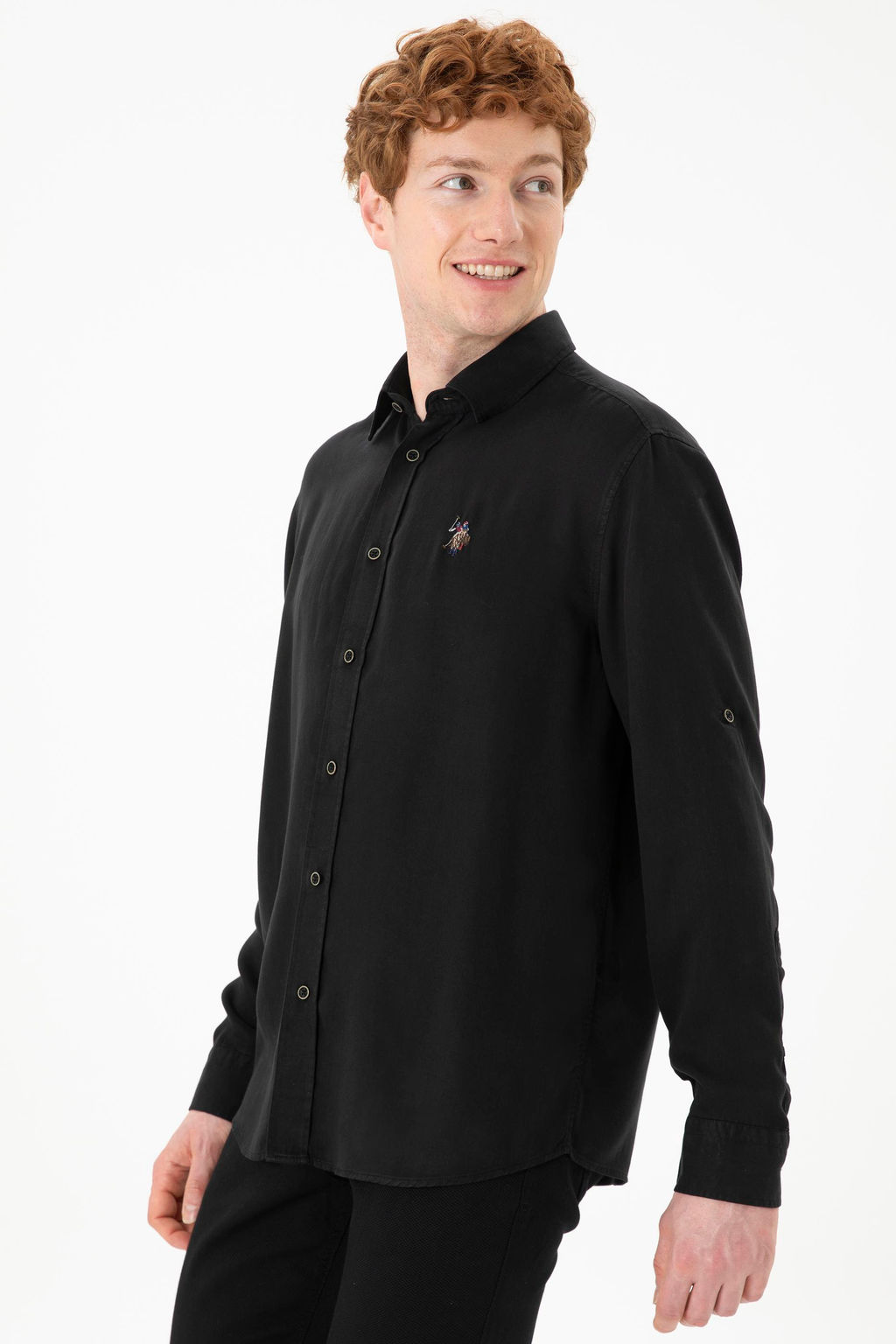 Мужская черная рубашка с длинным рукавом - U.s. polo assn фото 3