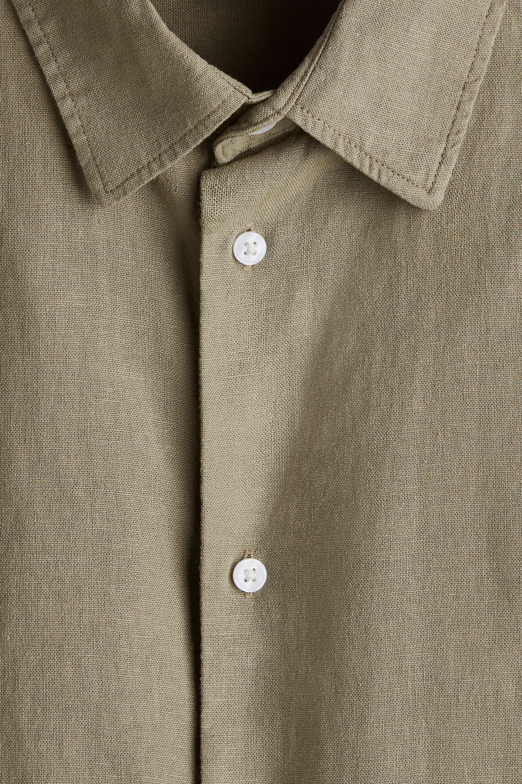 Camisa de manga corta en mezcla de lino Loose Fit - H&m фото 4