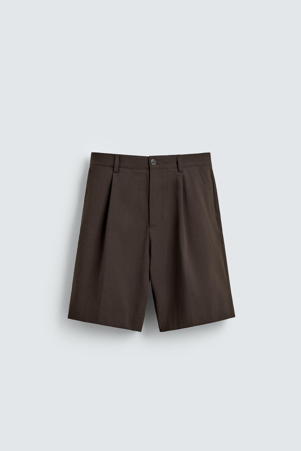 BERMUDA RELAXED FIT PLIEGUES / Chocolate