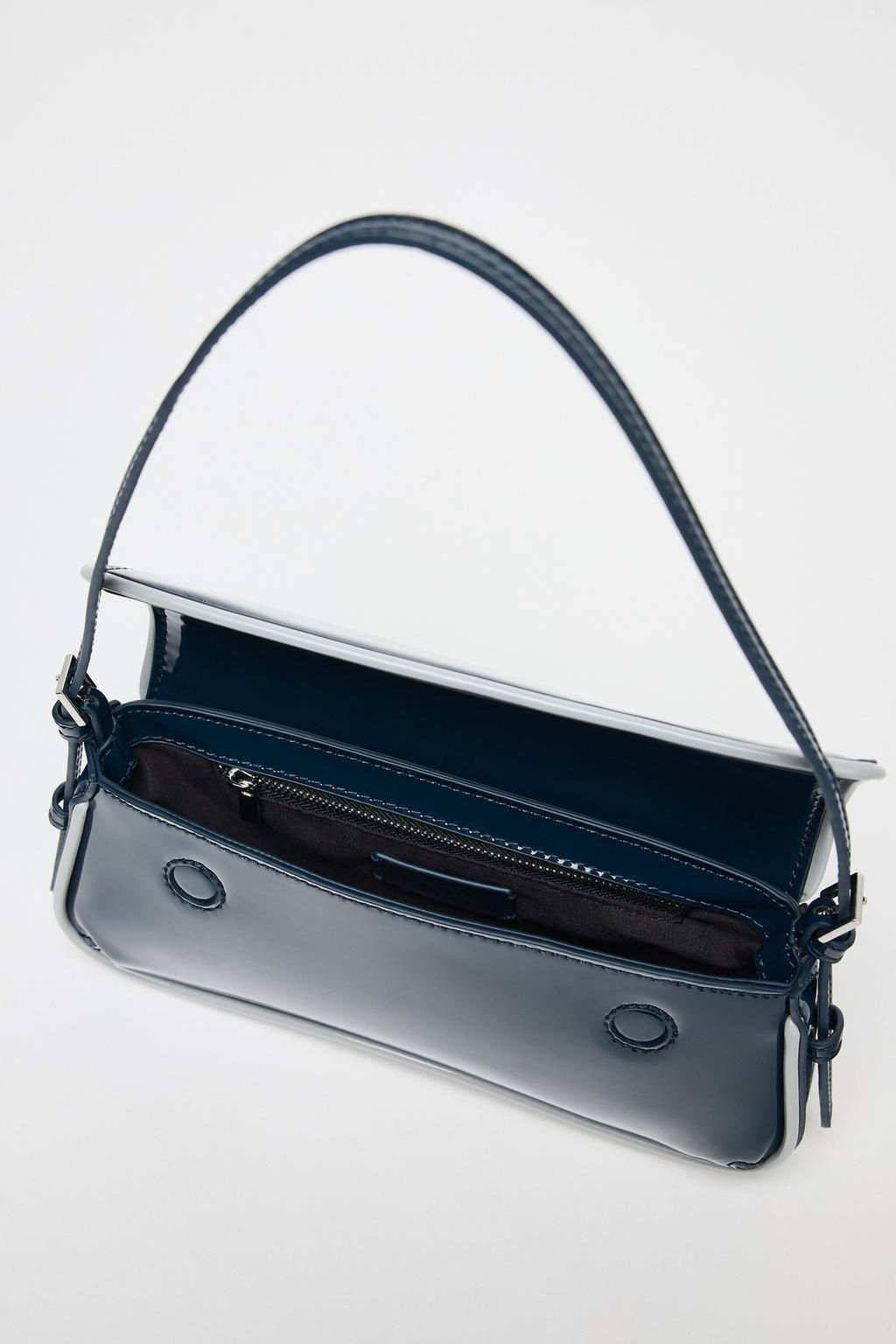 CONTRAST PATENT-EFFECT SHOULDER BAG - Zara фото 6