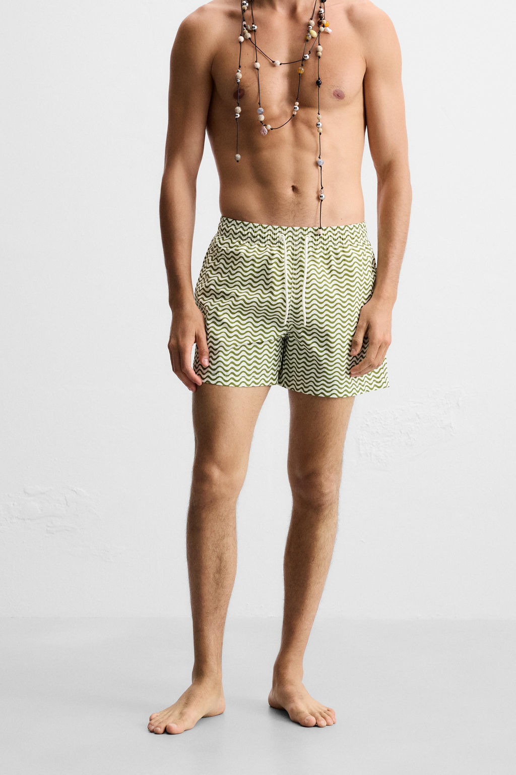 WAVY MID-LENGTH SWIMMING TRUNKS - Zara фото 3