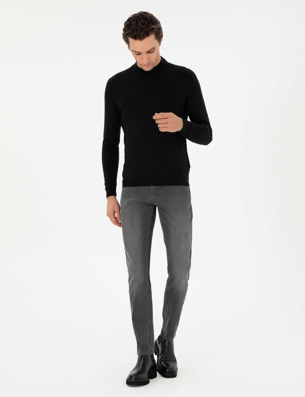 Черный зауженный свитер - Cacharel фото 4