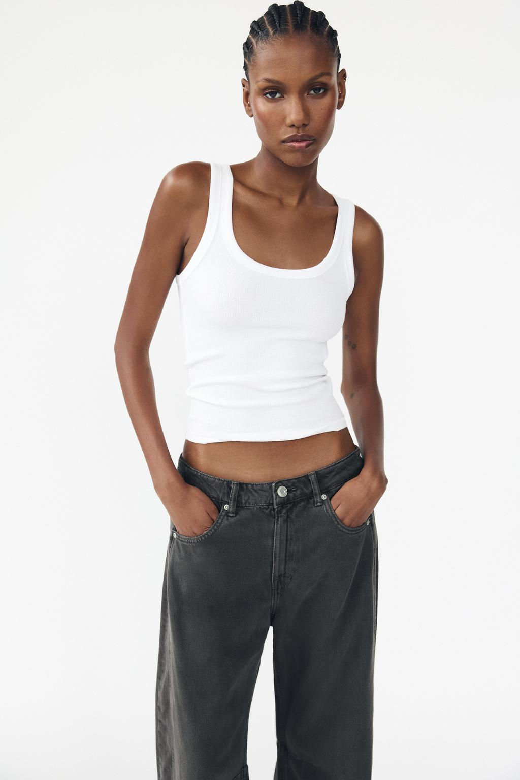 RELAXED BALLOON MID-WAIST TRF JEANS - Zara фото 14