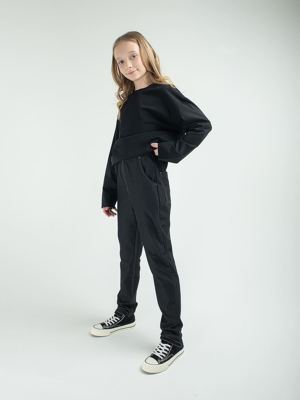 Чиносы из джинскота Графит 7+ - Bungly фото 6