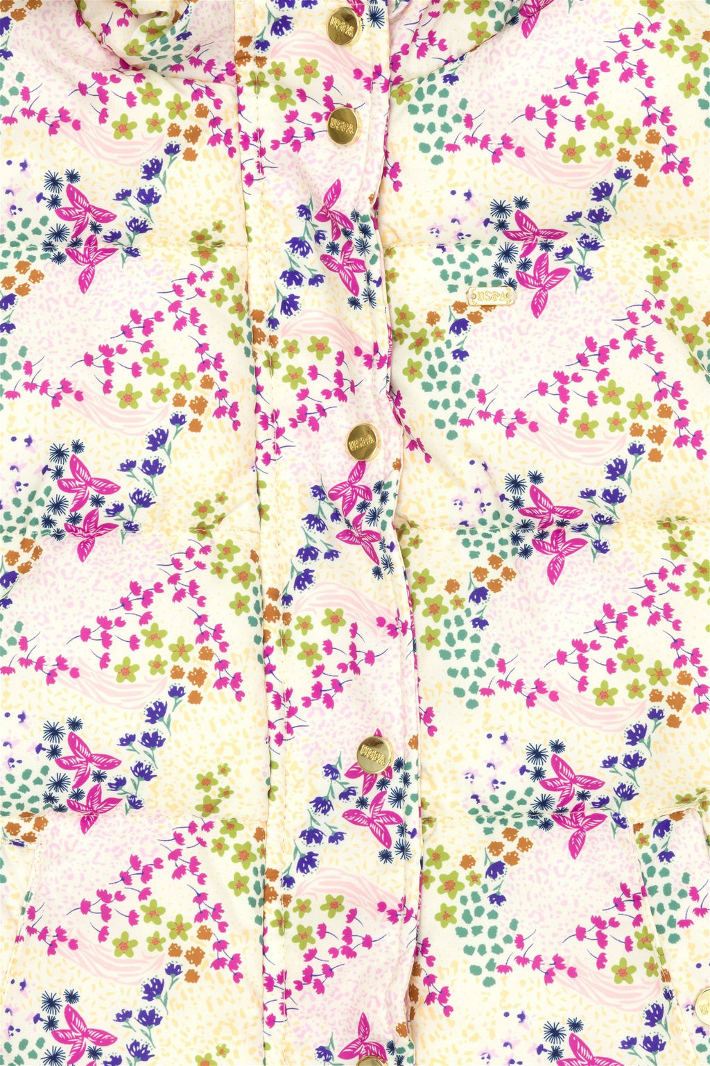 U. S. Polo Assn Пальто цвета экрю для девочек с капюшоном - U.s. polo assn фото 3