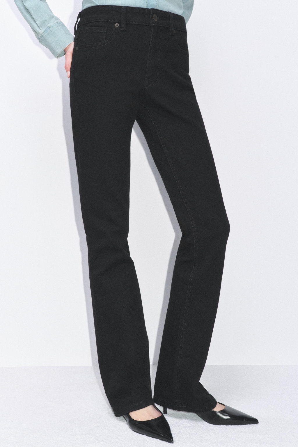 JEANS ZW COLLECTION BOOTCUT TIRO MEDIO / Negro - Zara фото 5