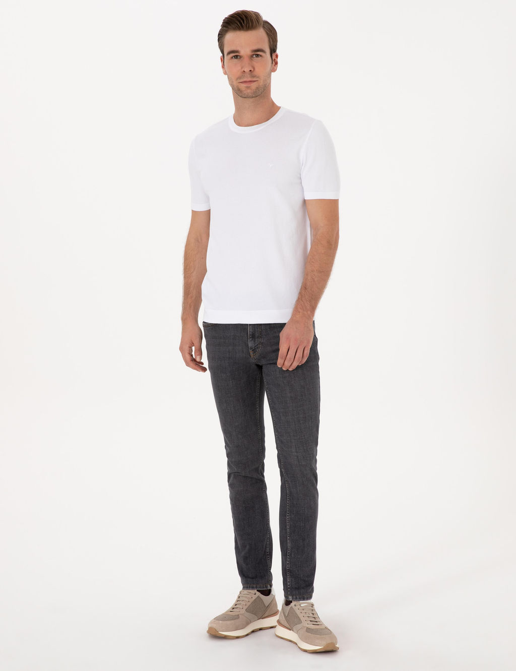 Antrasit Slim Fit Jean Pantolon