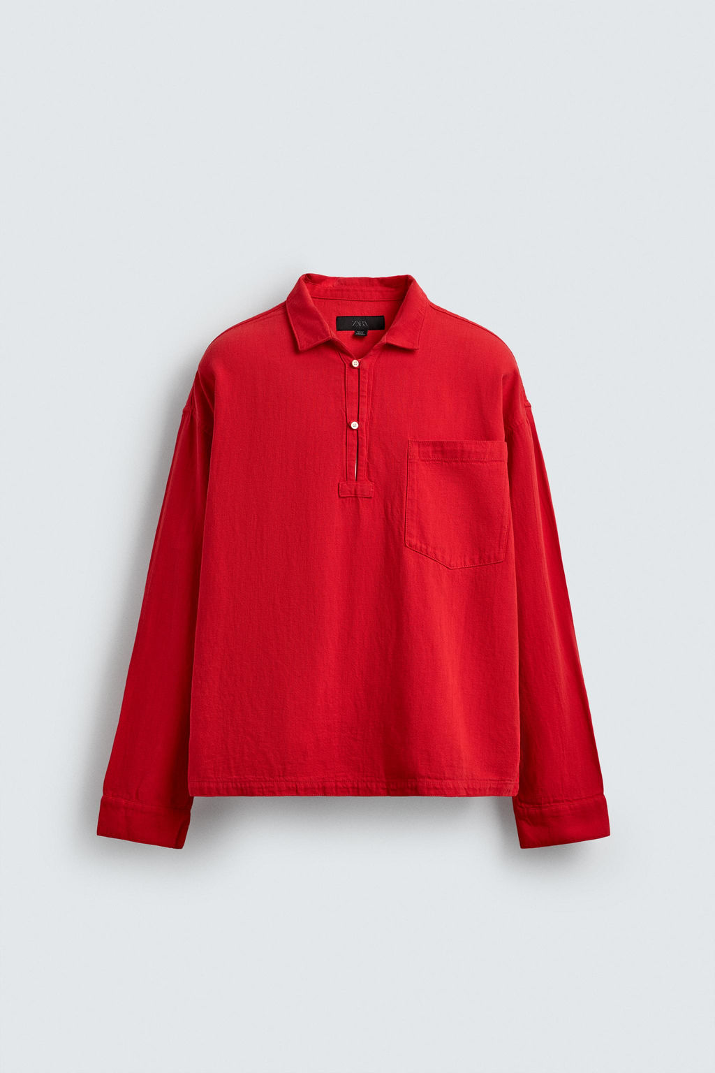 CAMISA POLO RELAXED FIT ESTRUCTURA / Rojo - Zara фото 7