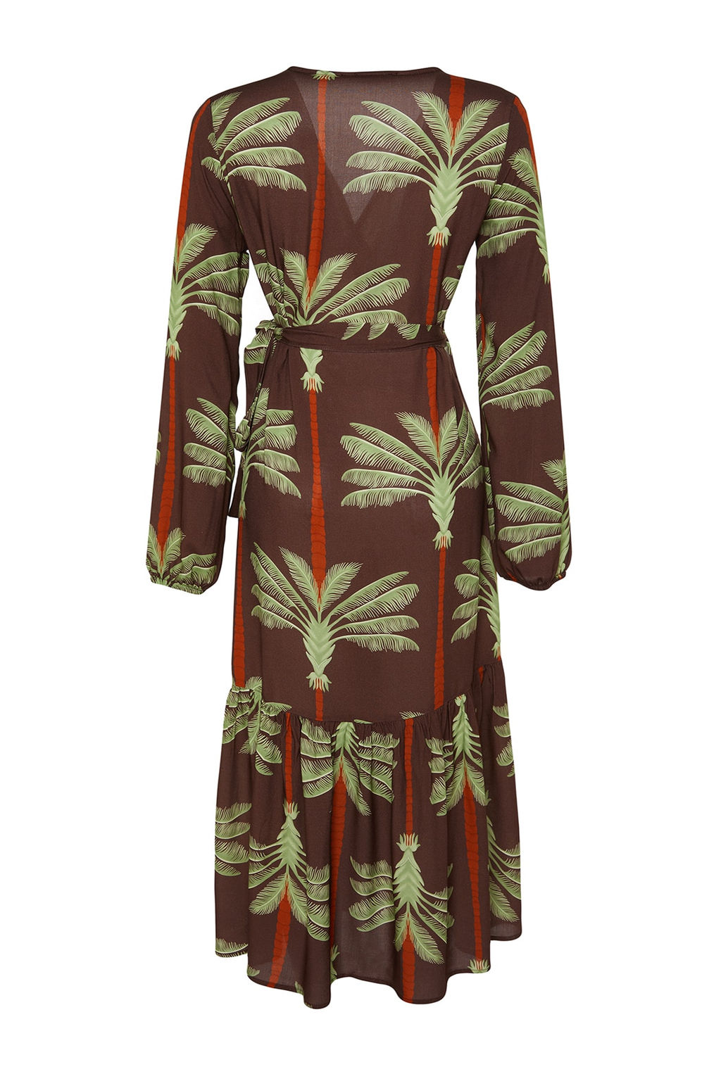 Tropikal Desenli Maxi Dokuma Plaj Kimono&Kaftan TBESS23KM00053 - Trendyolmilla фото 8