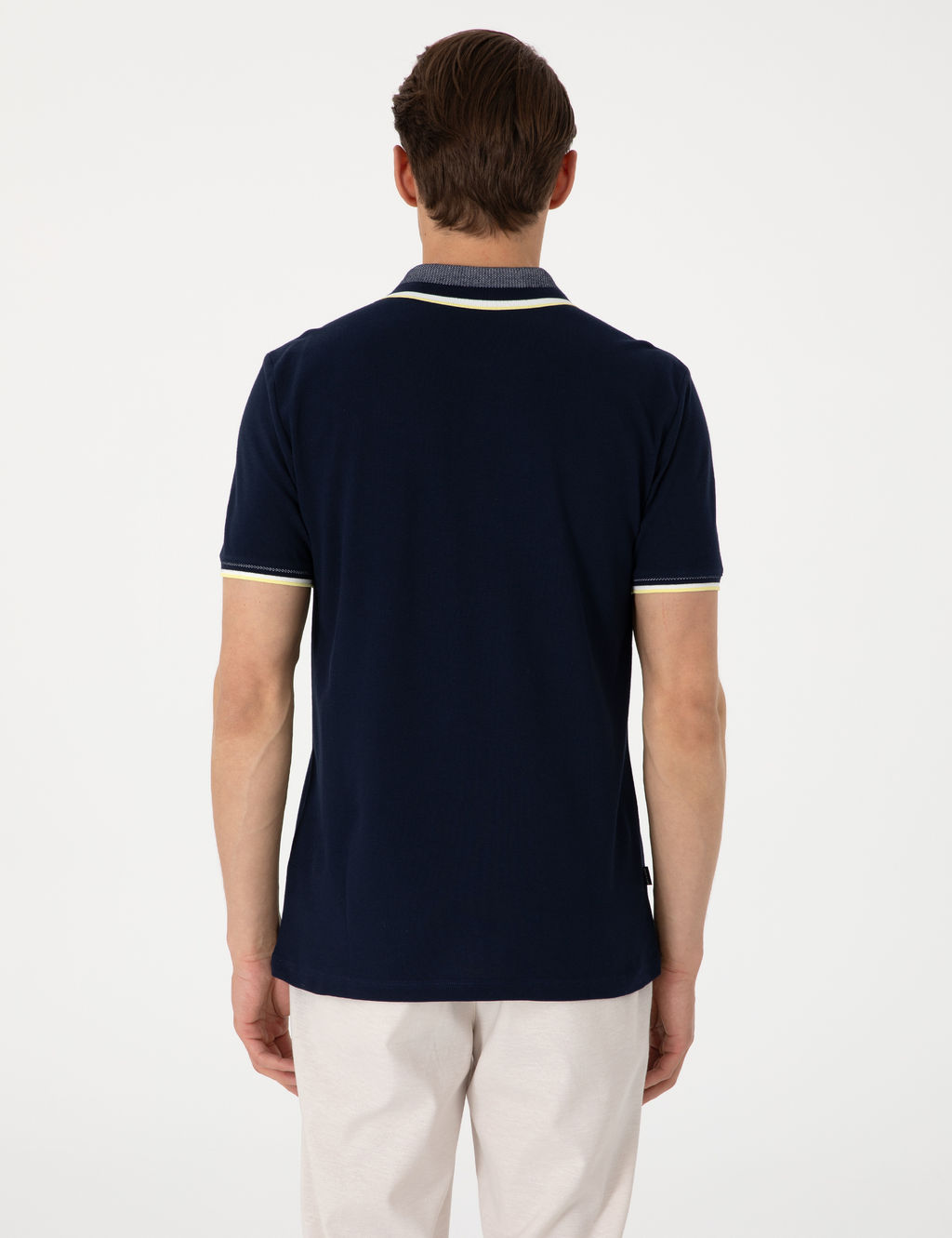 Lacivert Slim Fit Polo Yaka Ti__rt