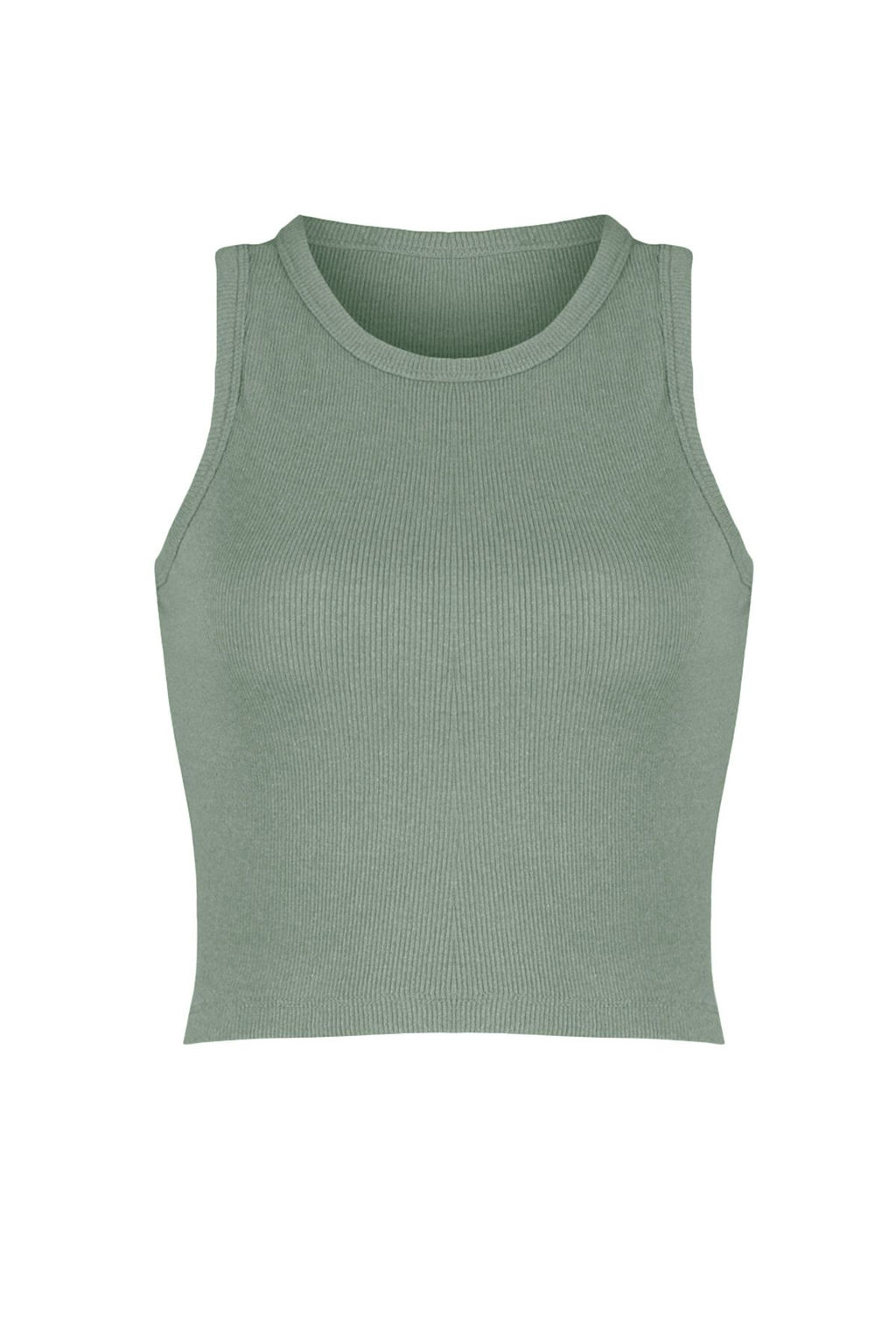 Antrasit-Mint 2li Paket Vucuda Oturan Crop Halter Yaka Fitilli Esnek Orme Atlet TWOSS21AL0058