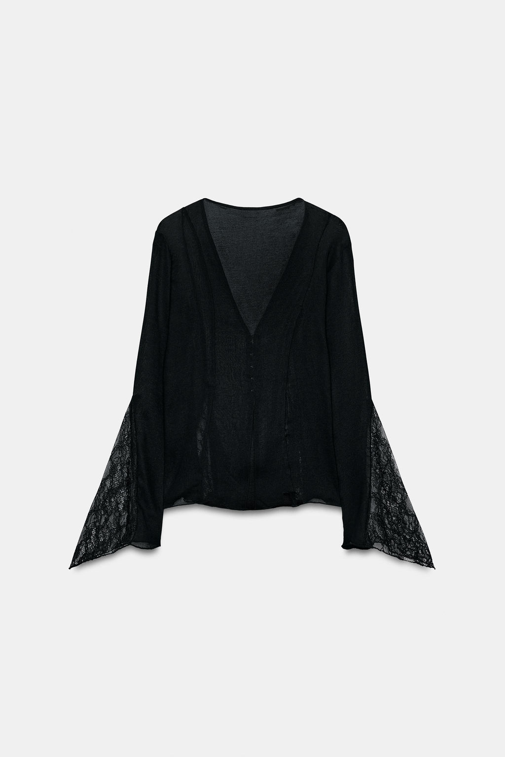 TOP COMBINADO ENCAJE / Negro