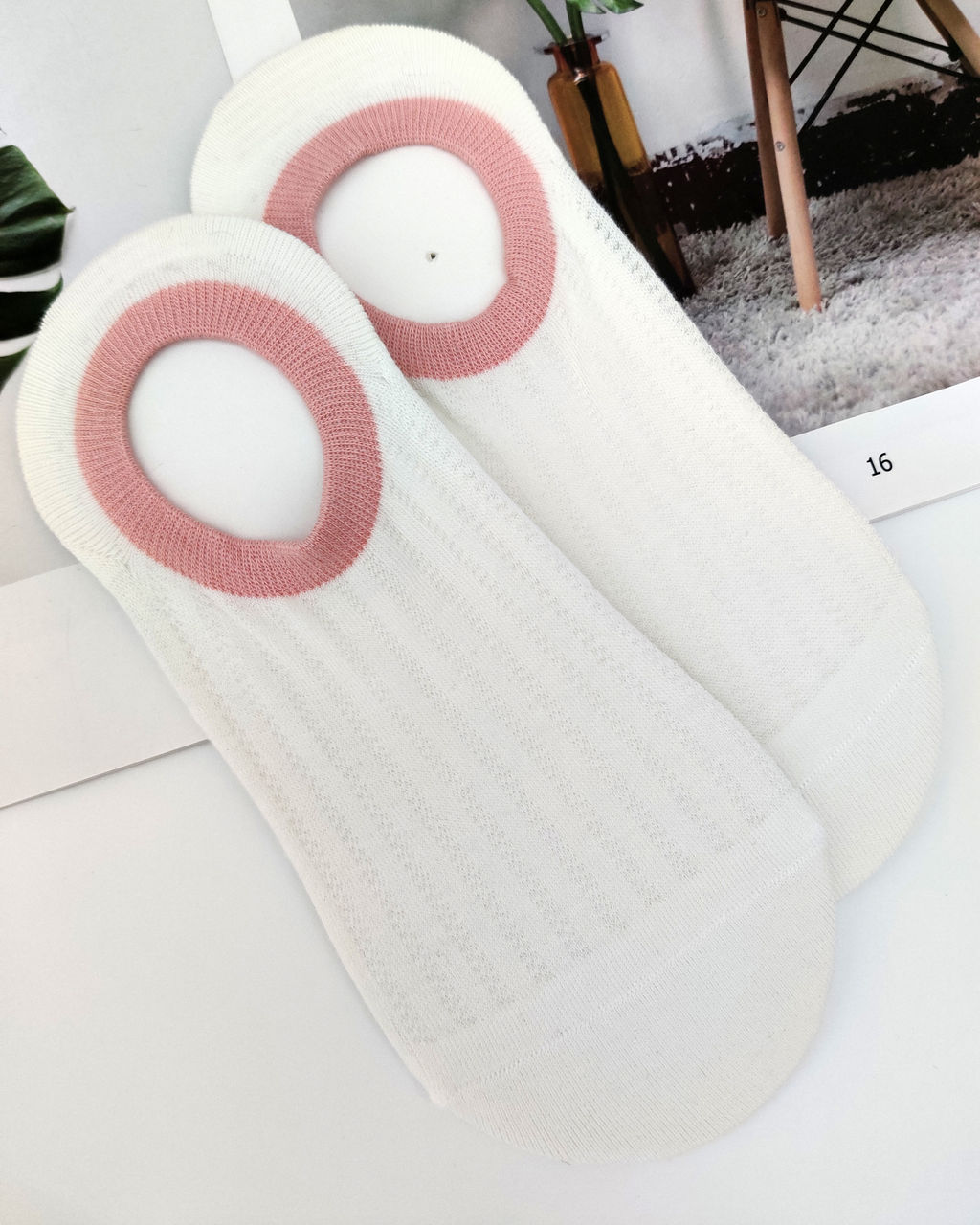 Следки р.35-40 Дышащие в полоску Белые - Krumpy фото 2