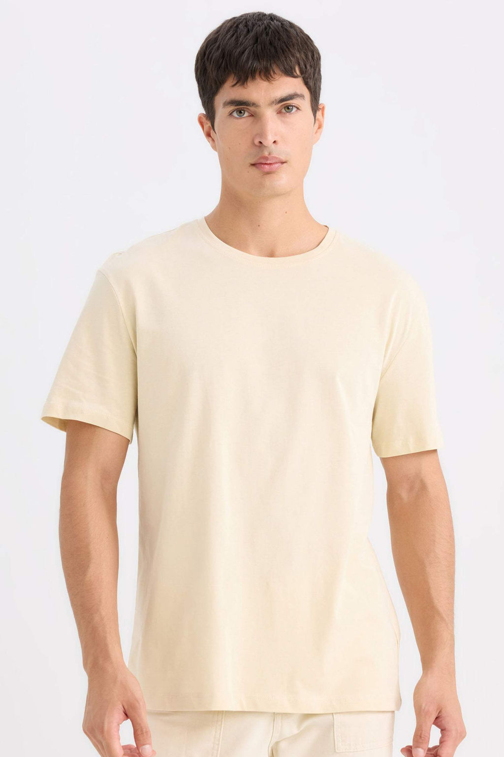 New Regular Fit Bisiklet Yaka Basic Duz K?sa Kollu Tisort - Defacto фото 3