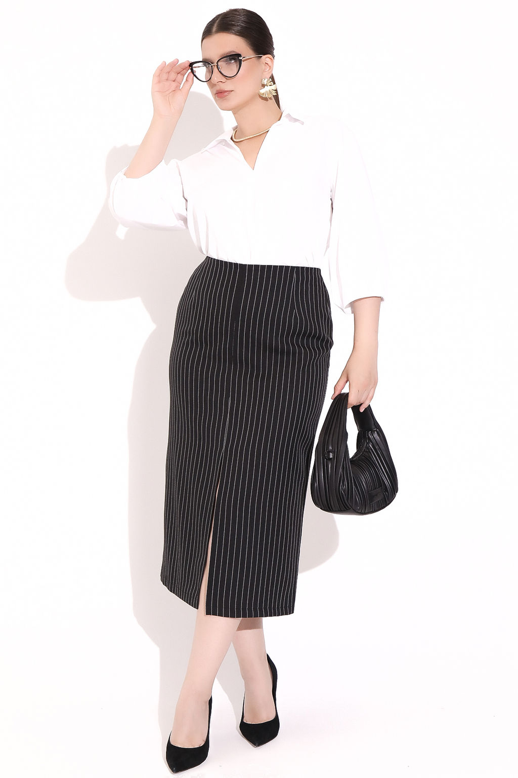 Юбка Фабия (полоска черная) - Эльза фото 8