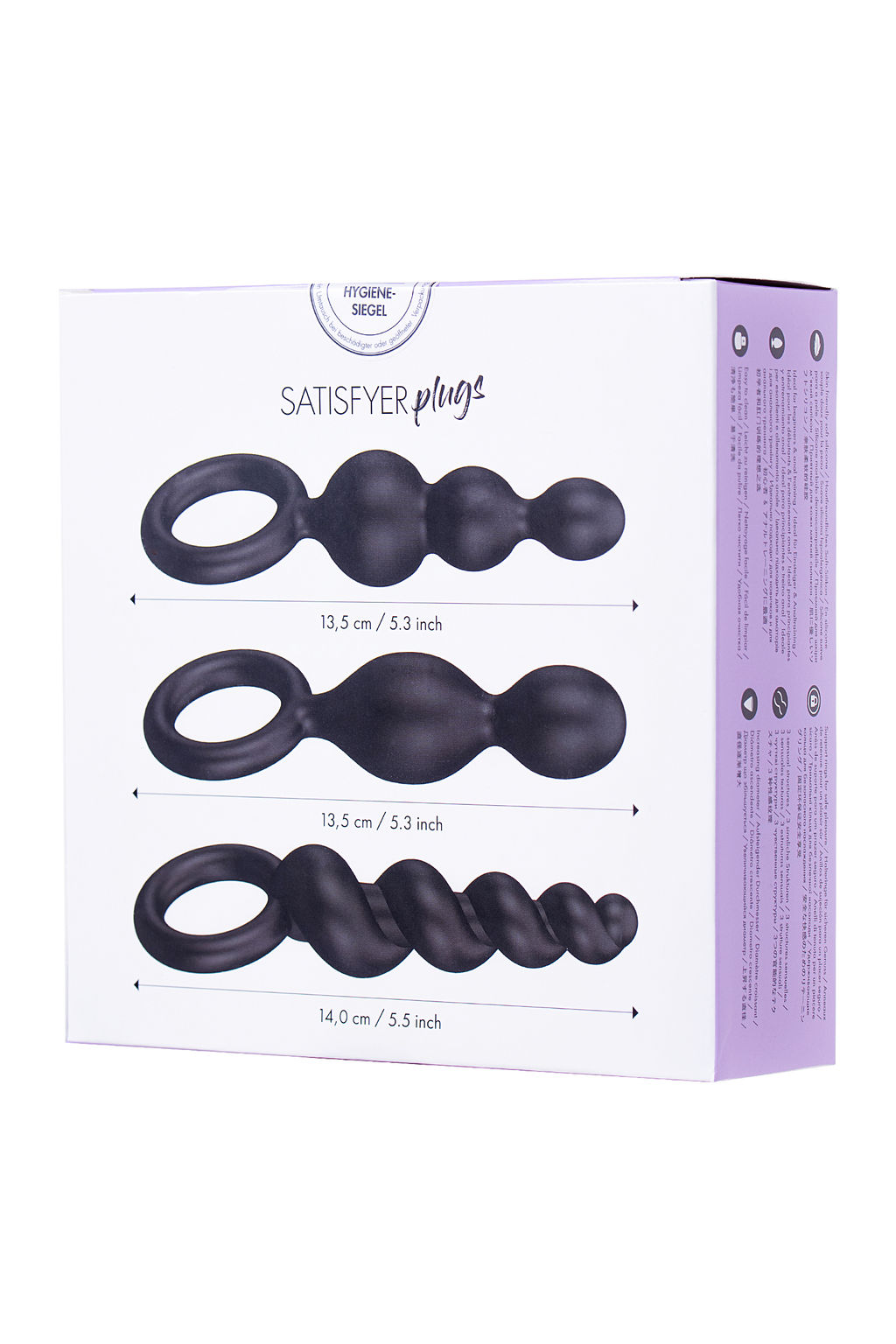 Набор анальных плагов Satisfyer, силикон, чёрный, 13,5 см.  фото 16