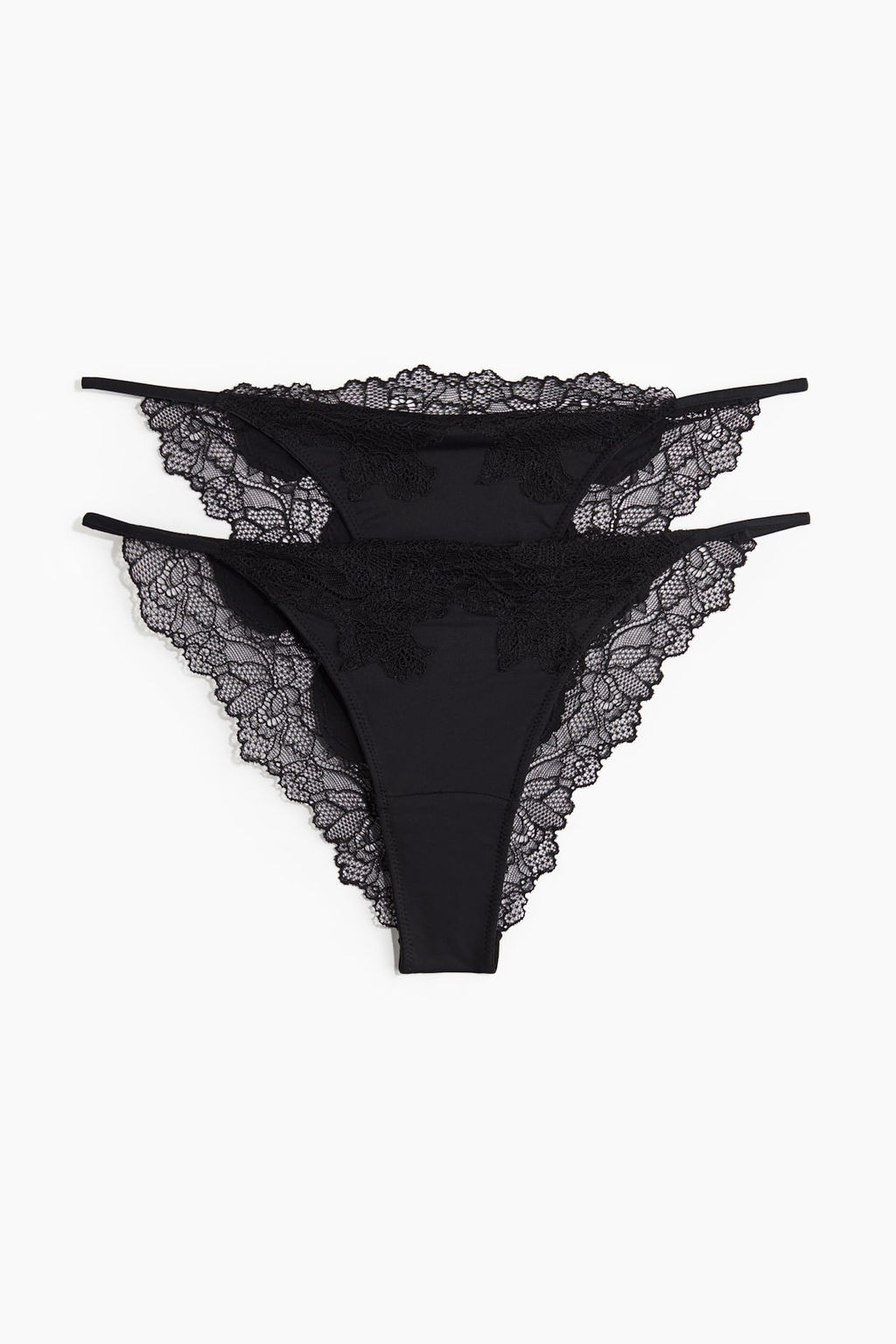 Pack de 2 bragas Thong de microfibra y encaje - H&m фото 4