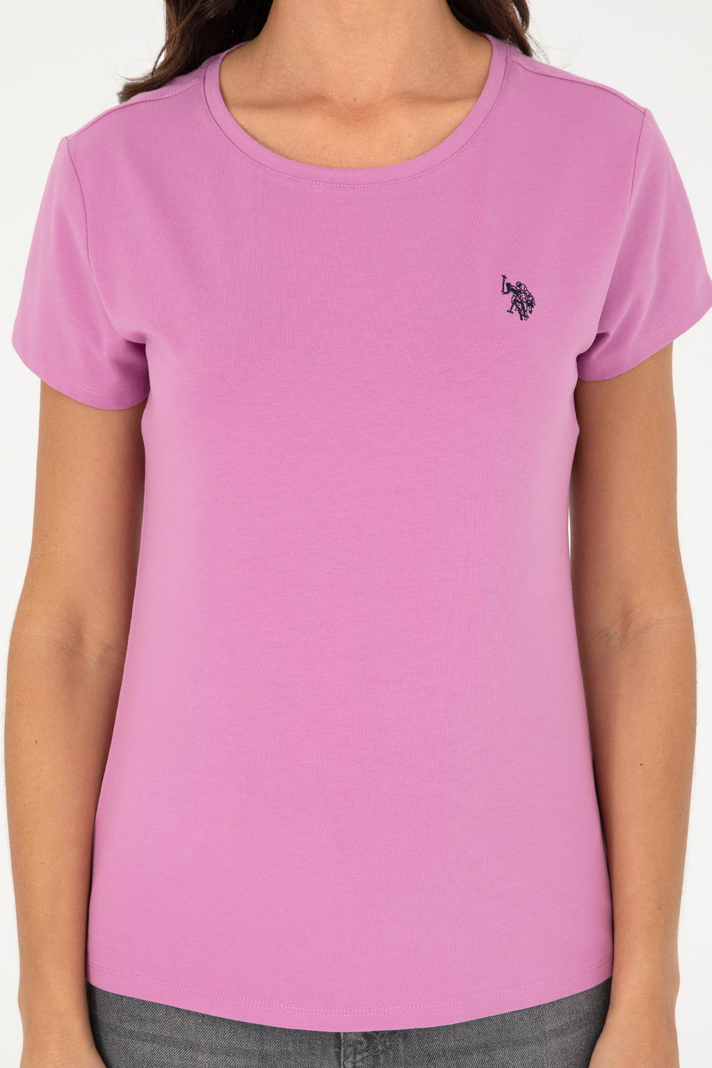 Женская фиолетовая базовая футболка - U.s. polo assn фото 6