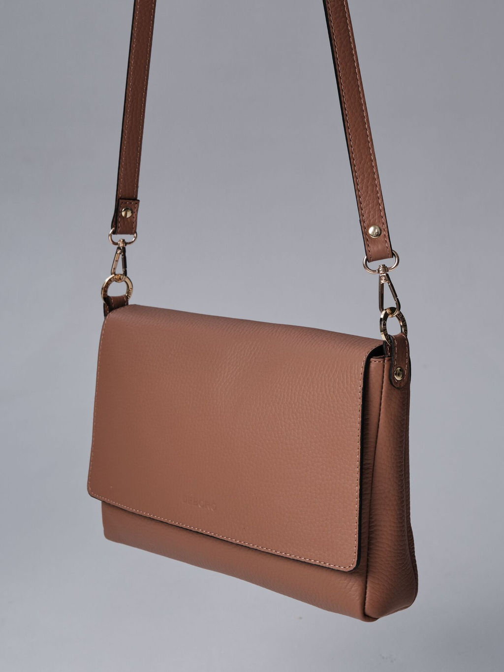 Сумка кожаная на плечо Deboro 30181 светлый орех