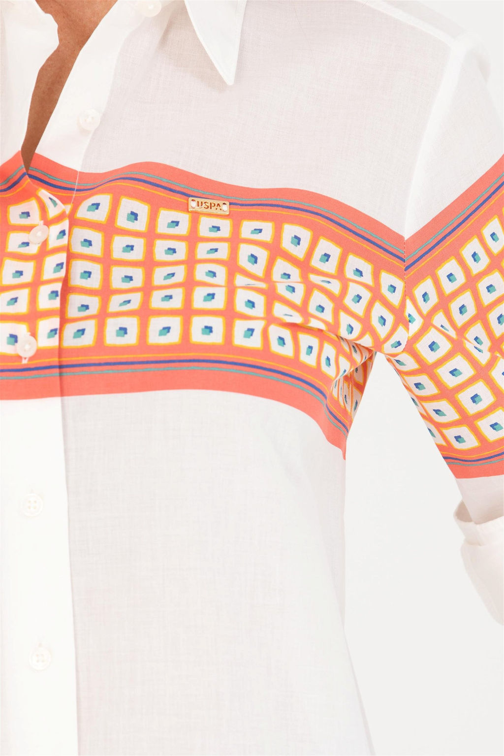 Женская рубашка лососевого цвета с длинным рукавом Неожиданная скидка в корзине - U.s. polo assn фото 7