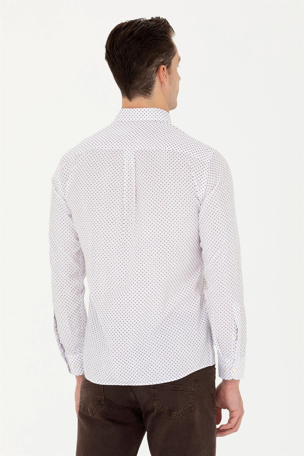 U. S. Polo Assn Мужская бордовая рубашка с длинным рукавом - U.s. polo assn фото 12