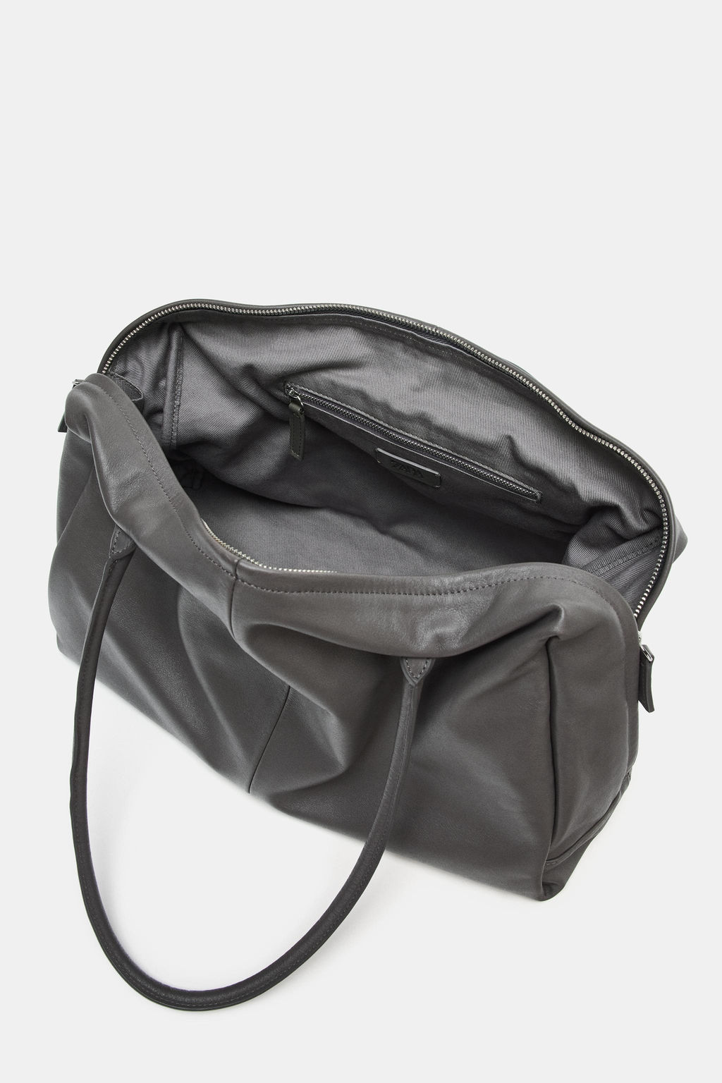 MAXI LEATHER BOWLING BAG - Zara фото 8