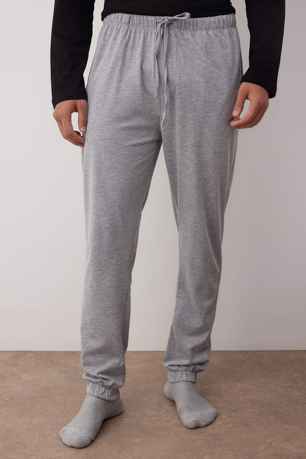 Siyah %100 Pamuk Slogan Bask?l? Regular Fit Orme Pijama Tak?m? TMNAW23PT00017 - Trendyolmilla фото 3