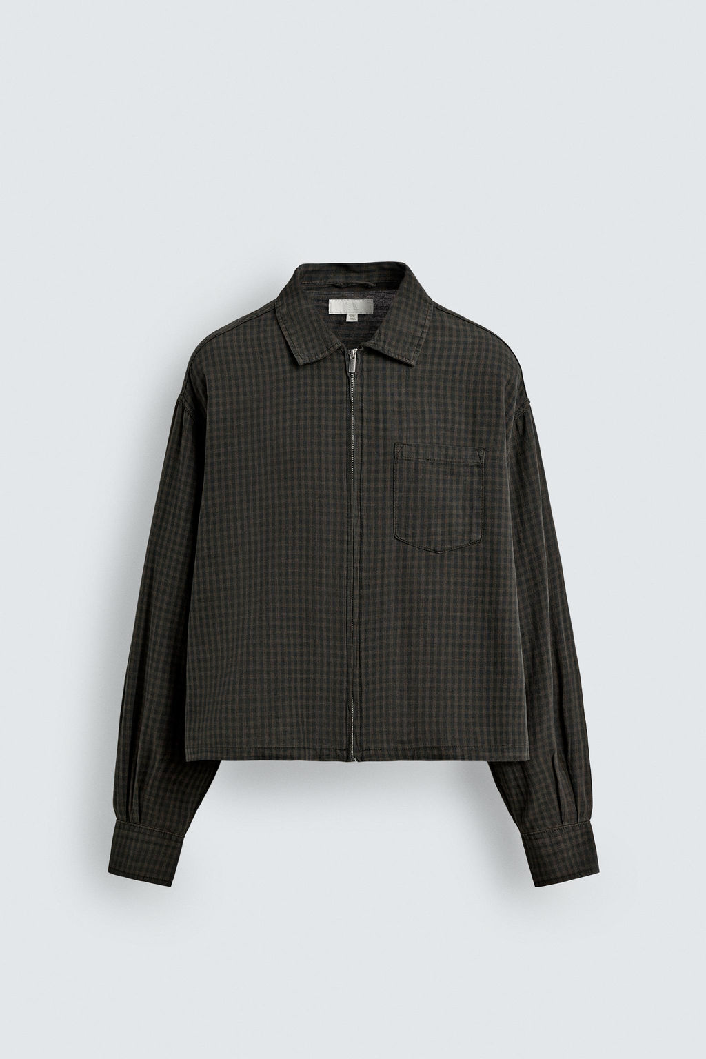 CAMISA CUADROS ALGOD?N - LINO / Marr?n oscuro - Zara фото 7