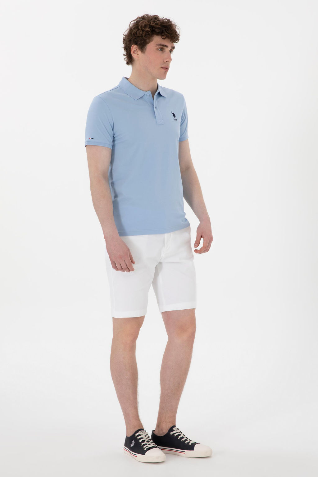 Erkek Slim Fit Polo Yaka A__k Mavi Basic Ti__rt Sepette S_rpriz _ndirim - U.s. polo assn фото 4