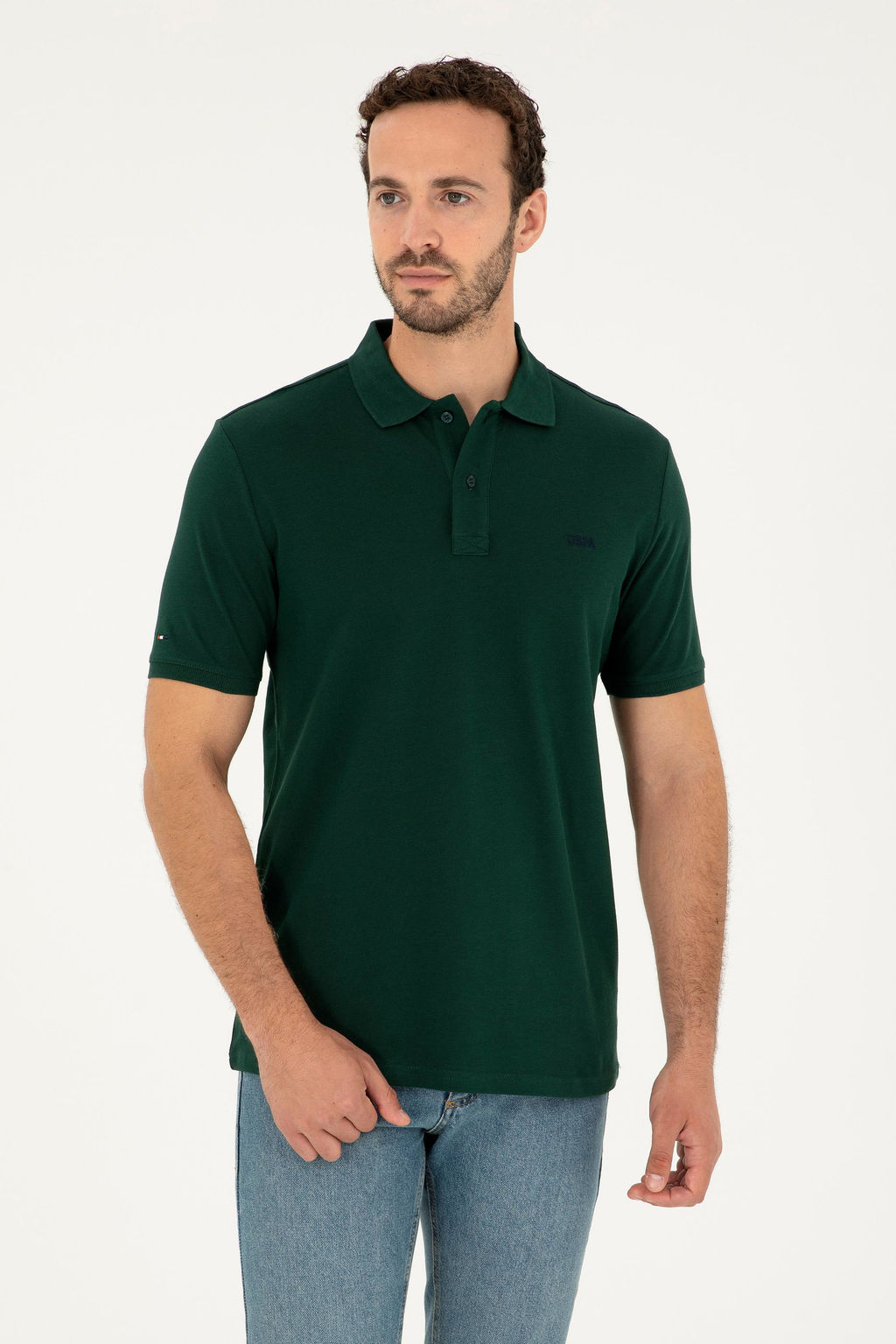 Футболка U.S. Polo Assn темно-зеленая хлопок