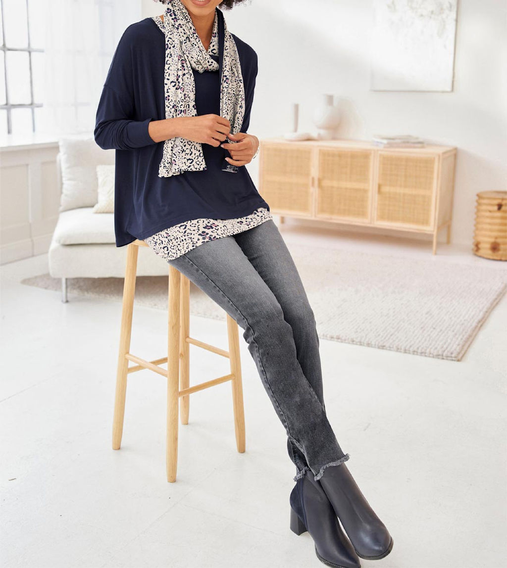 Комплект из двух блуз, синяя-розовая-пестрая - Heine фото 6