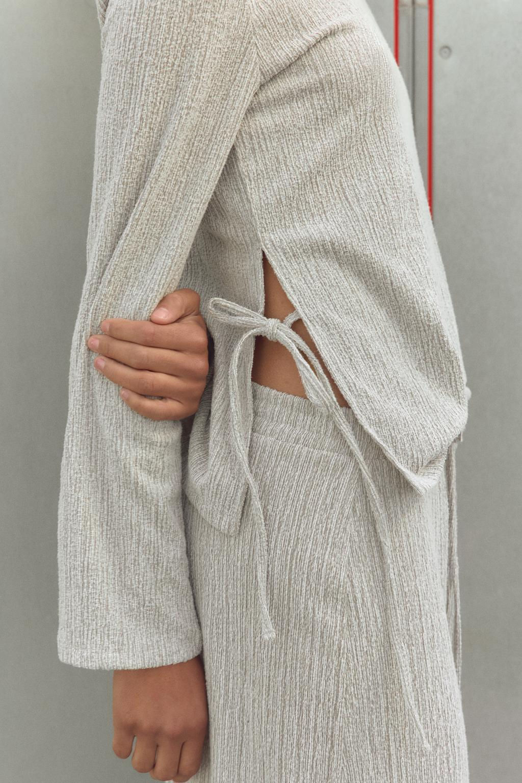 TEXTURED TOP WITH BOW - Zara фото 3