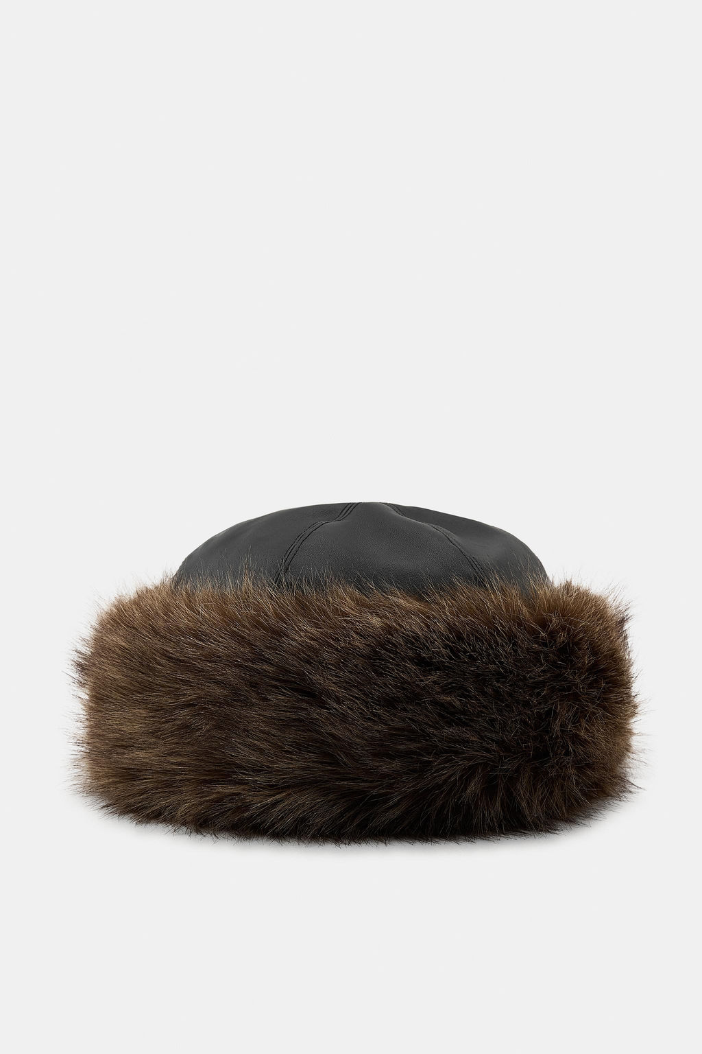DOUBLE-FACED LEATHER EFFECT HAT - Zara фото 4